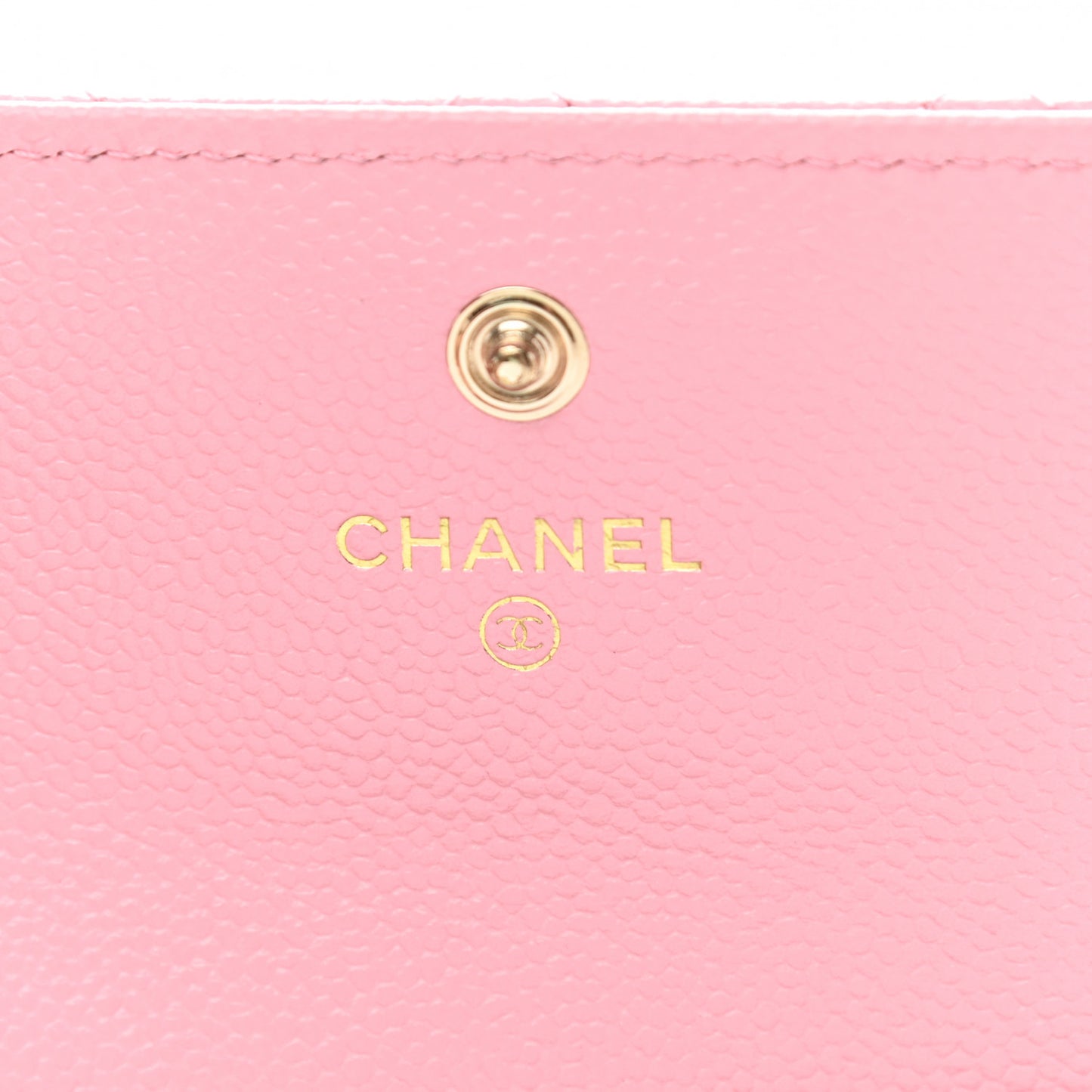 Caviar Quilted Multi Chain CC Flap Card Holder Pink