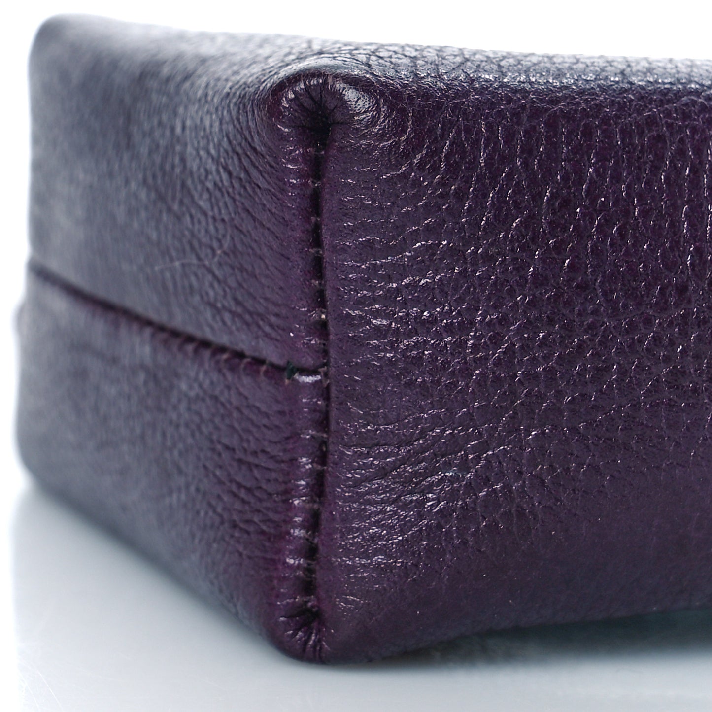 Goatskin Camellia Embossed Cosmetic Case Purple