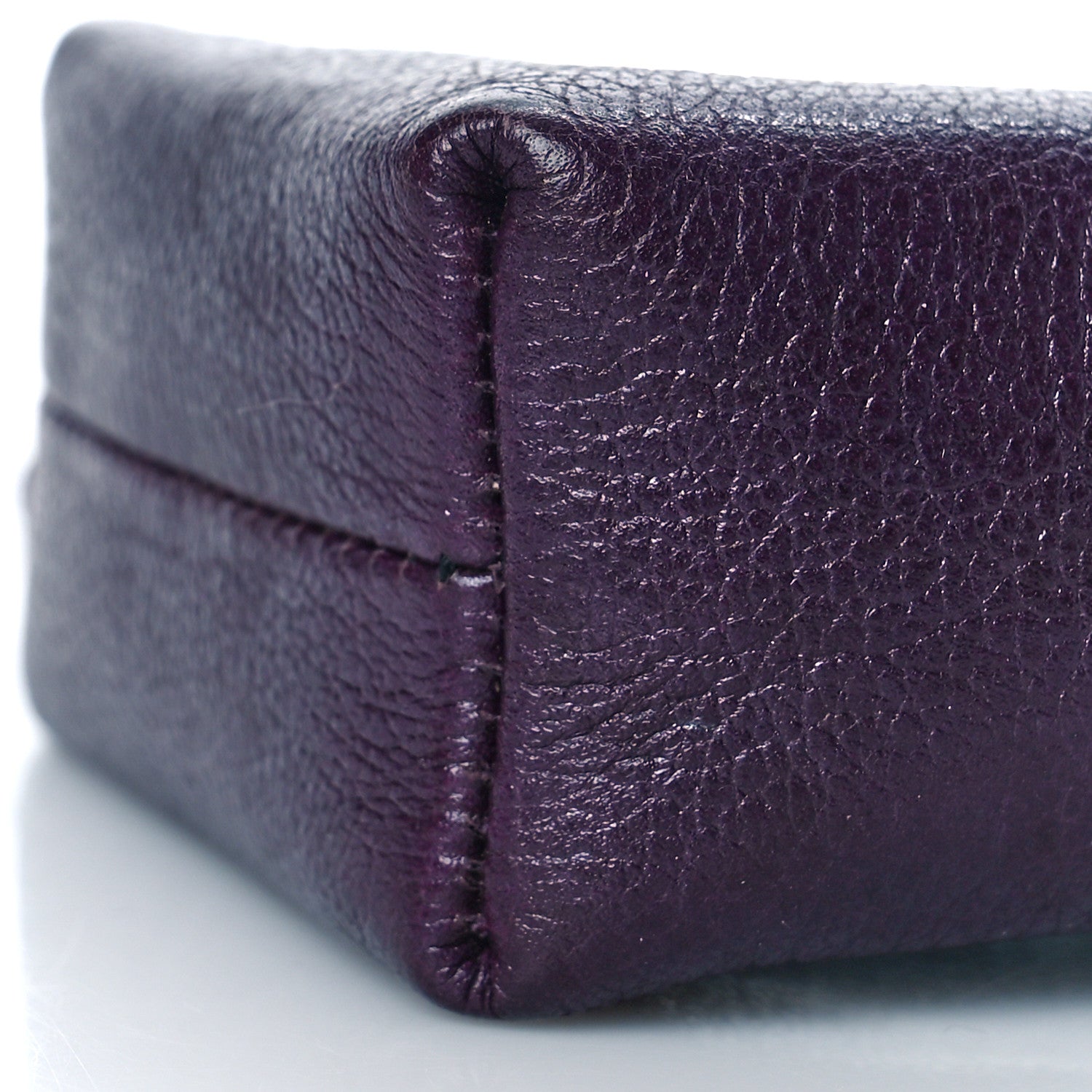 Chanel Goatskin Camellia Embossed Cosmetic Case Purple 8 of 9