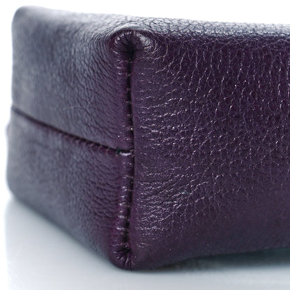 Chanel Goatskin Camellia Embossed Cosmetic Case Purple 8 of 9