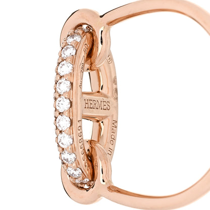Hermes 18K Rose Gold Diamond Farandole Ring 50 5.5 4 of 5