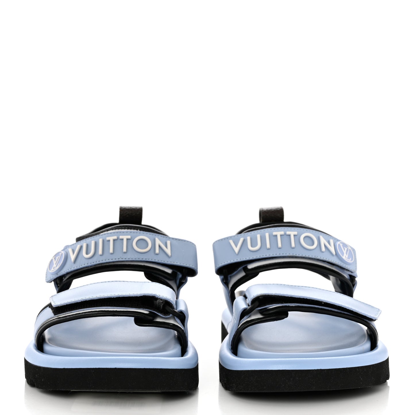 Calfskin Pool Pillow Flat Comfort Sandals 37 Blue