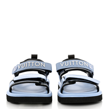 Louis Vuitton Calfskin Pool Pillow Flat Comfort Sandals 37 Blue 2 of 8