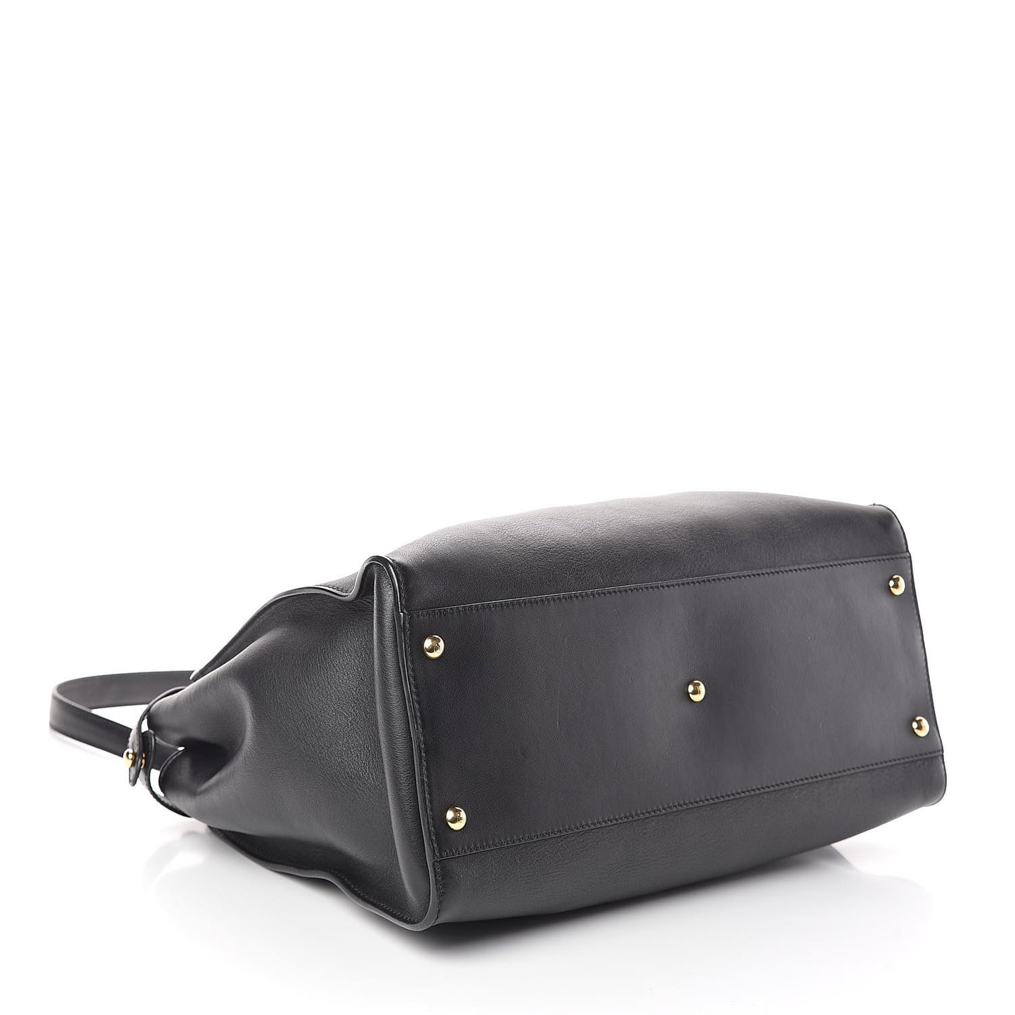 Vitello Seta Shiny Nappa Large Peekaboo Iconic Satchel Black