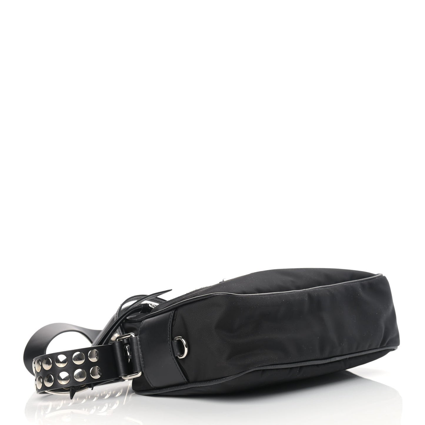 Tessuto Nylon Studded New Vela Shoulder Bag Black