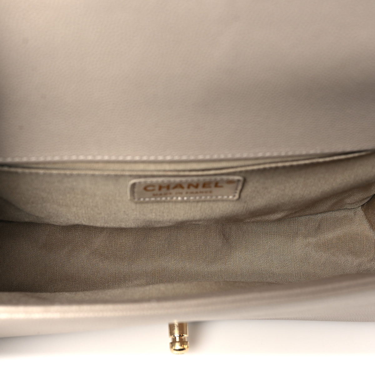 Caviar Quilted Medium Boy Flap Dark Beige