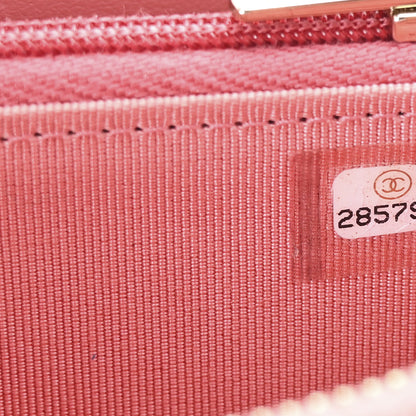 Chanel Caviar Quilted Medium Zip Around Wallet Dark Pink 8 of 8