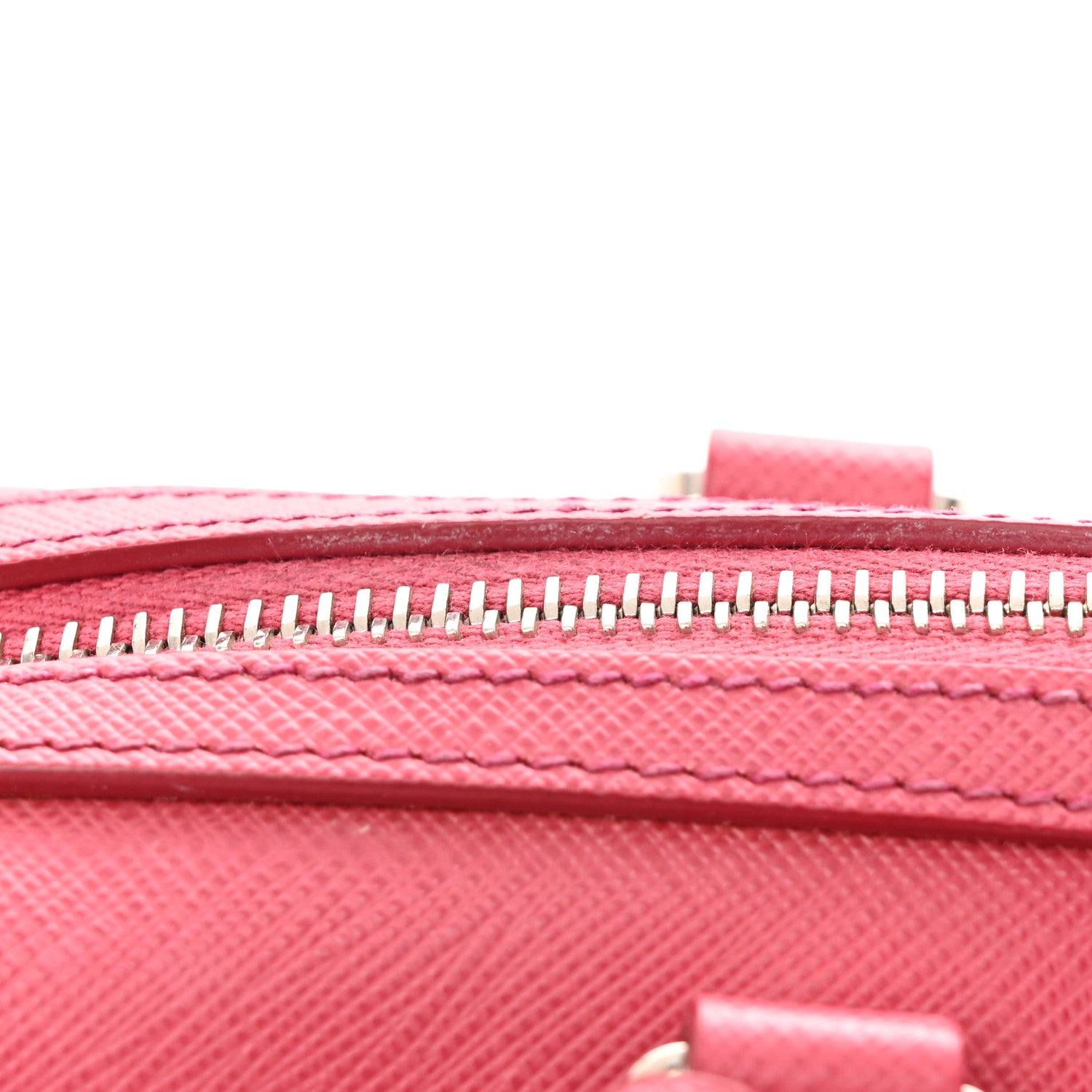 Prada Saffiano Lux Convertible Bowler Peonia 12 of 13