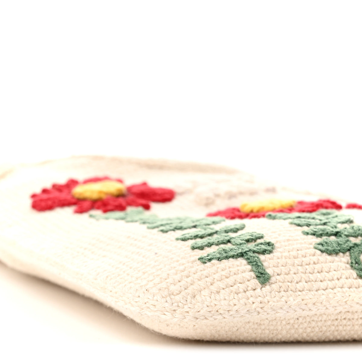 Miu Miu Cotton Crochet Floral Ivy Bag Beige Khaki 8 of 9
