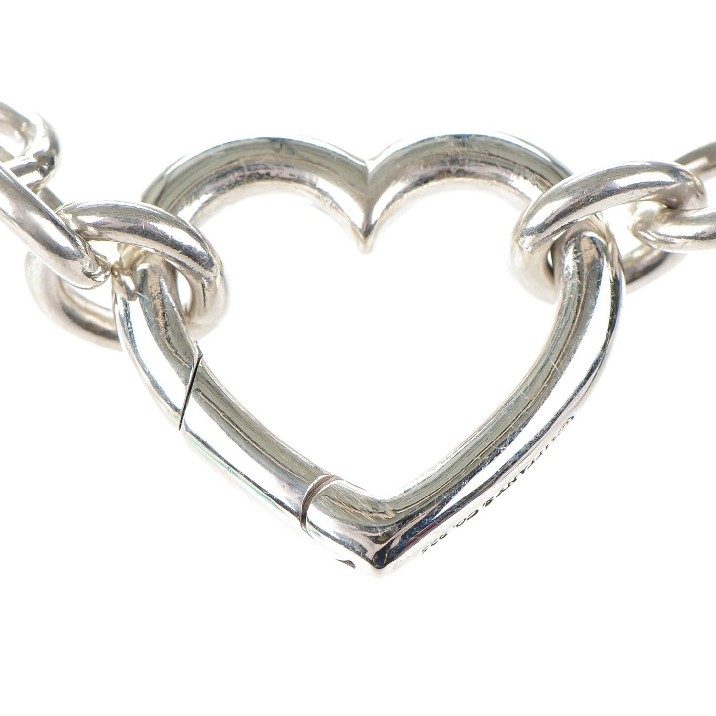 Sterling Silver Heart Clasp Choker Necklace