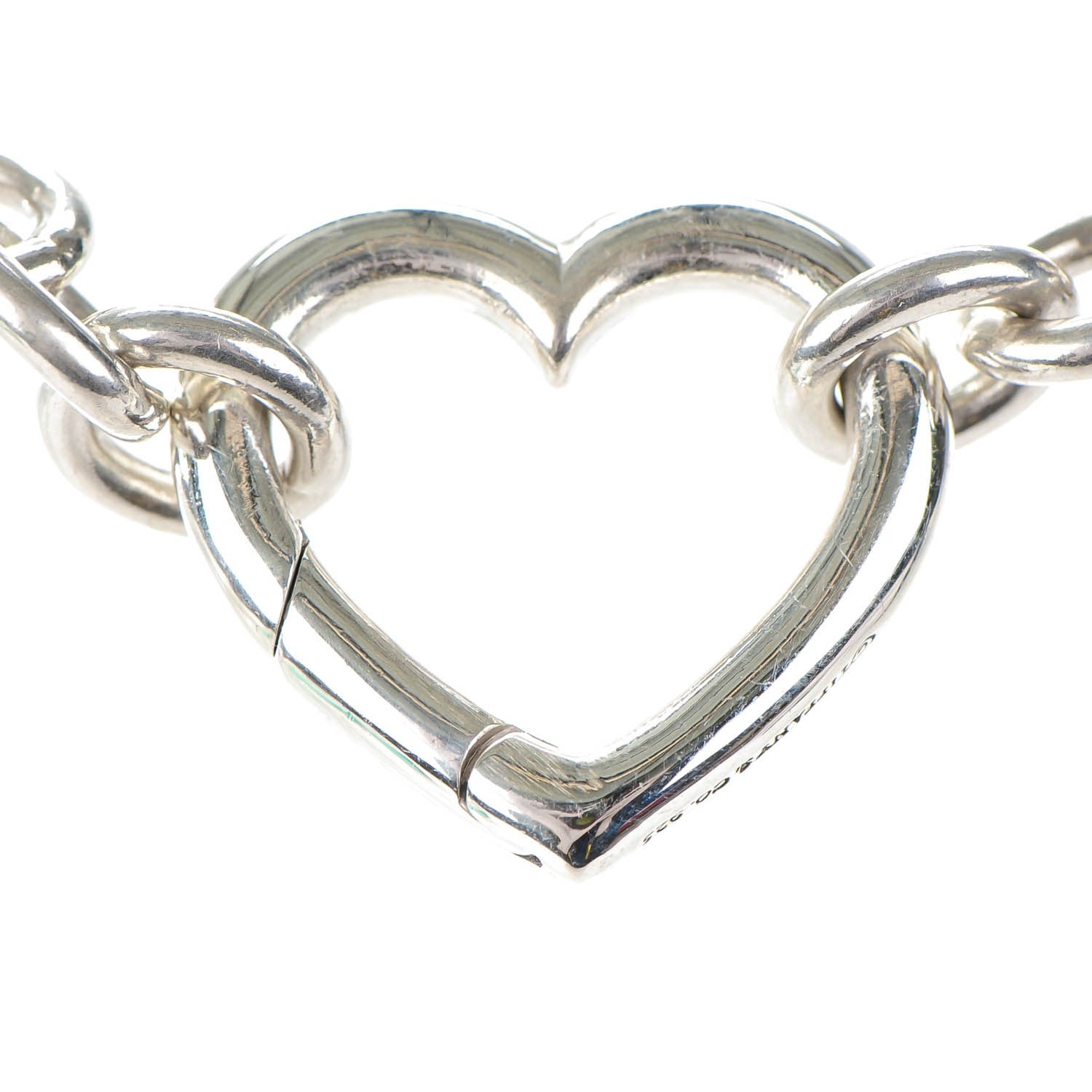 Tiffany Sterling Silver Heart Clasp Choker Necklace 3 of 5