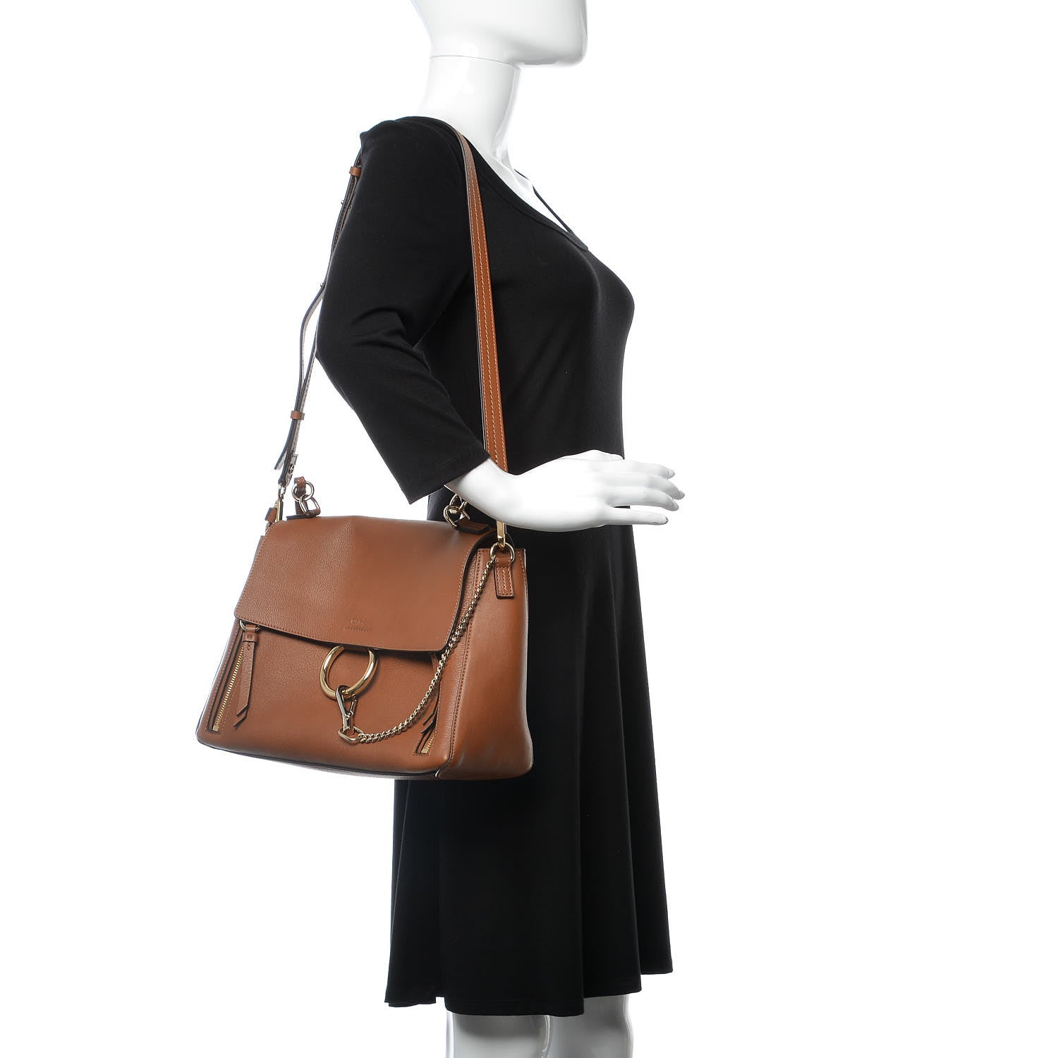 Chloe Calfskin Medium Faye Day Shoulder Bag Tan 3 of 7