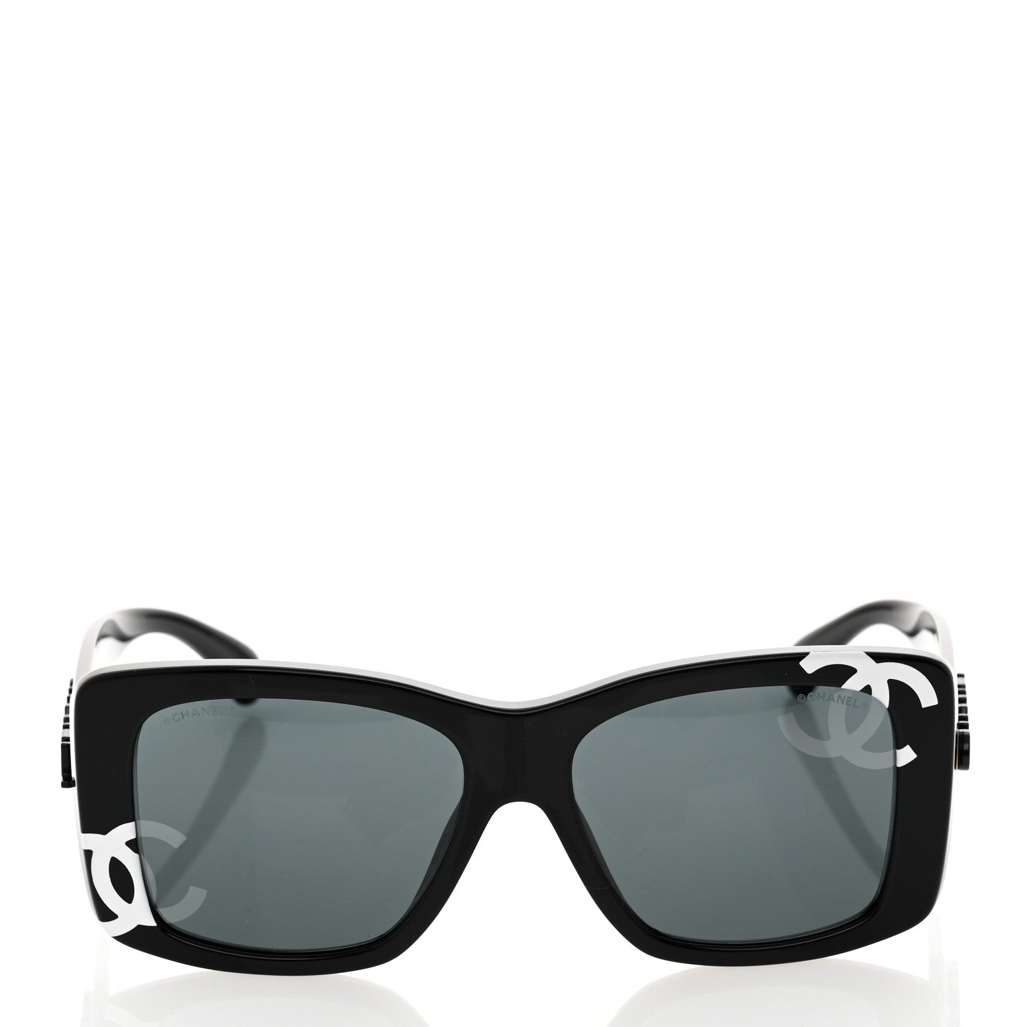 Chanel Acetate CC Logo Square Sunglasses 71472 Black 2 of 8