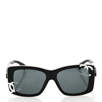 Chanel Acetate CC Logo Square Sunglasses 71472 Black 2 of 8