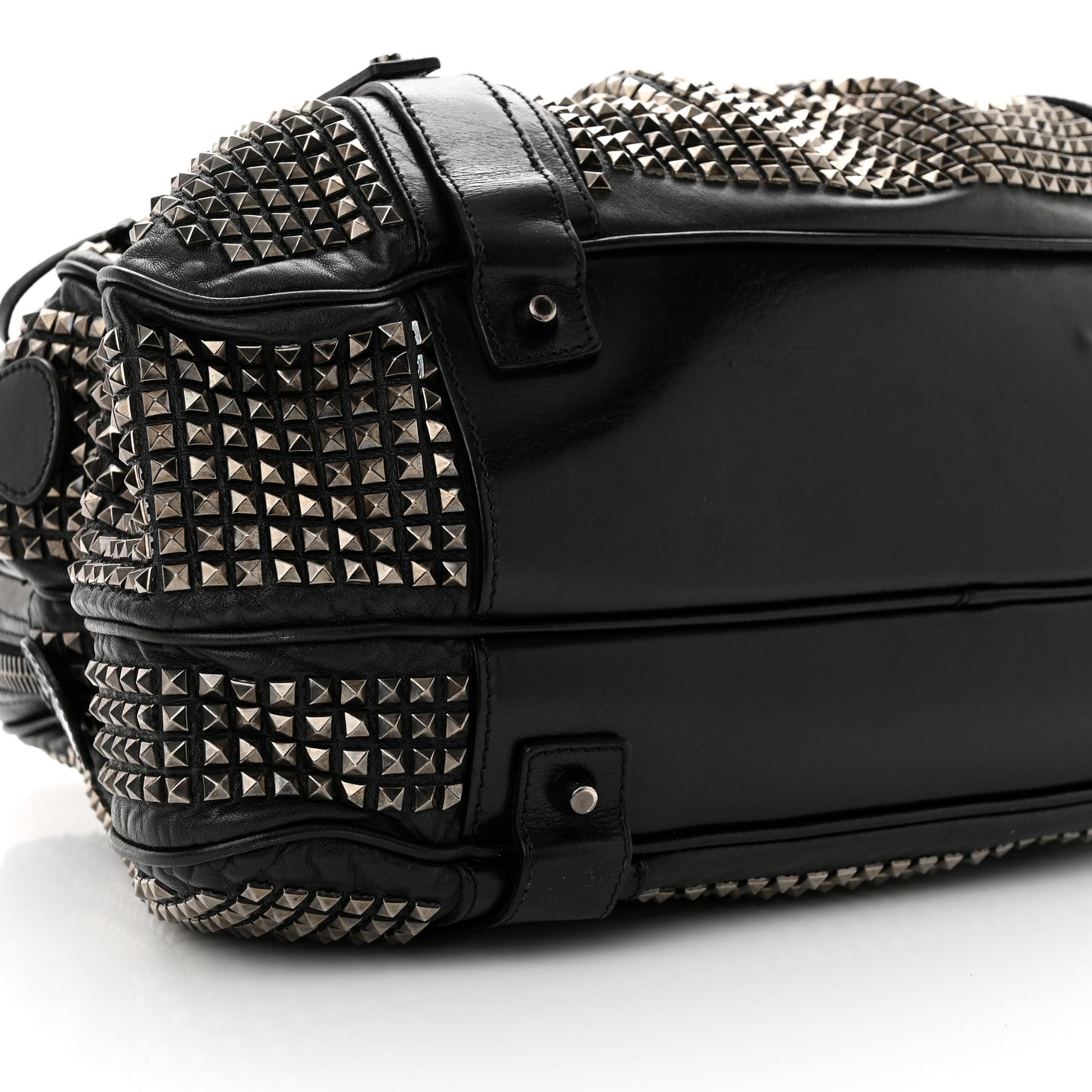 Prorsum Calfskin Studded Knight Satchel Black