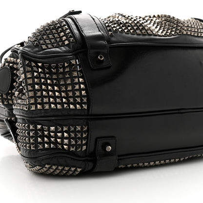 Burberry Prorsum Calfskin Studded Knight Satchel Black 10 of 16