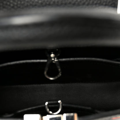 Louis Vuitton LV X YK Taurillon Inlaid Kusama Flowers Capucines BB Black 5 of 9