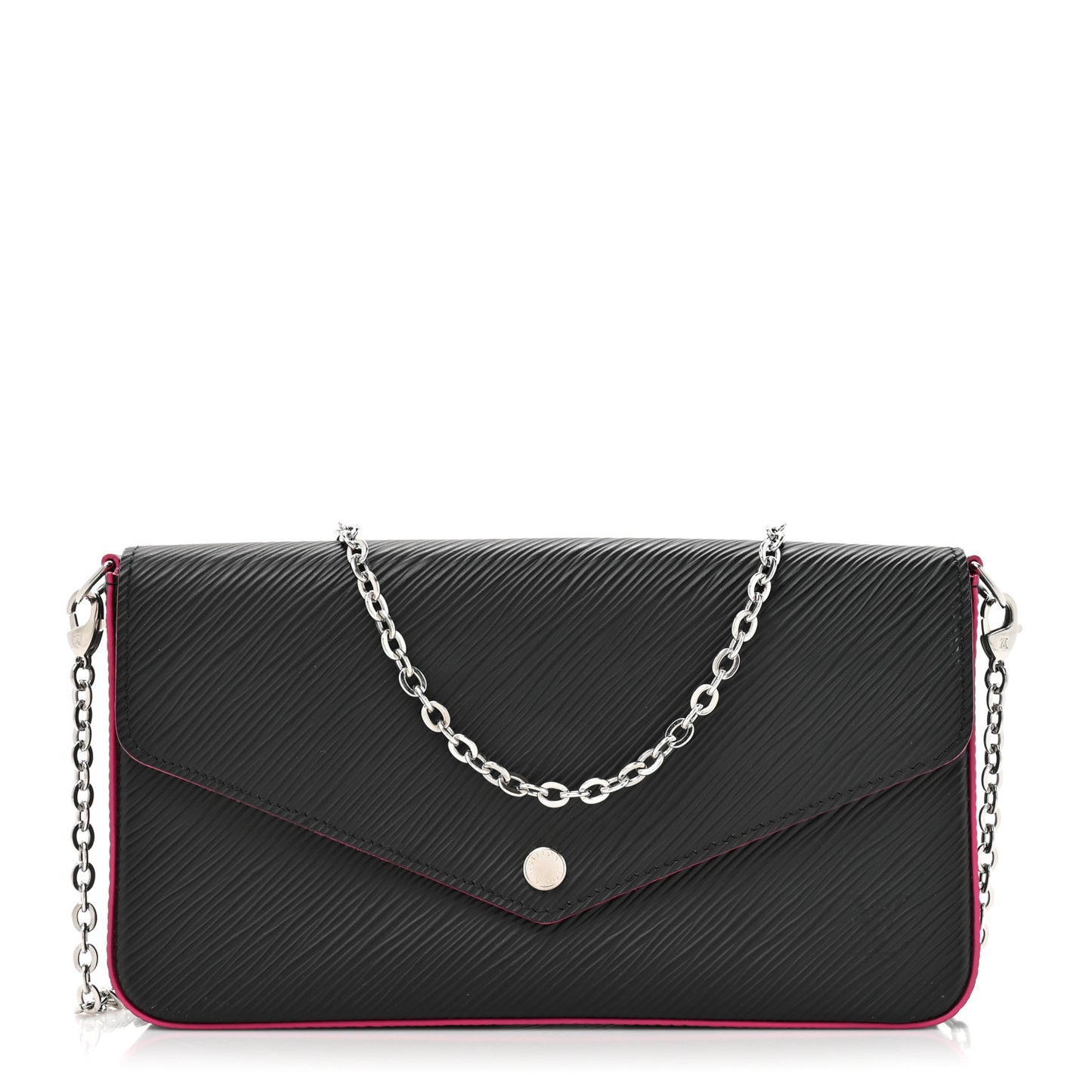 Epi Pochette Felicie Black Hot Pink