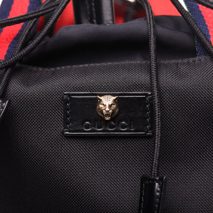 Gucci Techno Canvas Web Drawstring Backpack Black 11 of 12