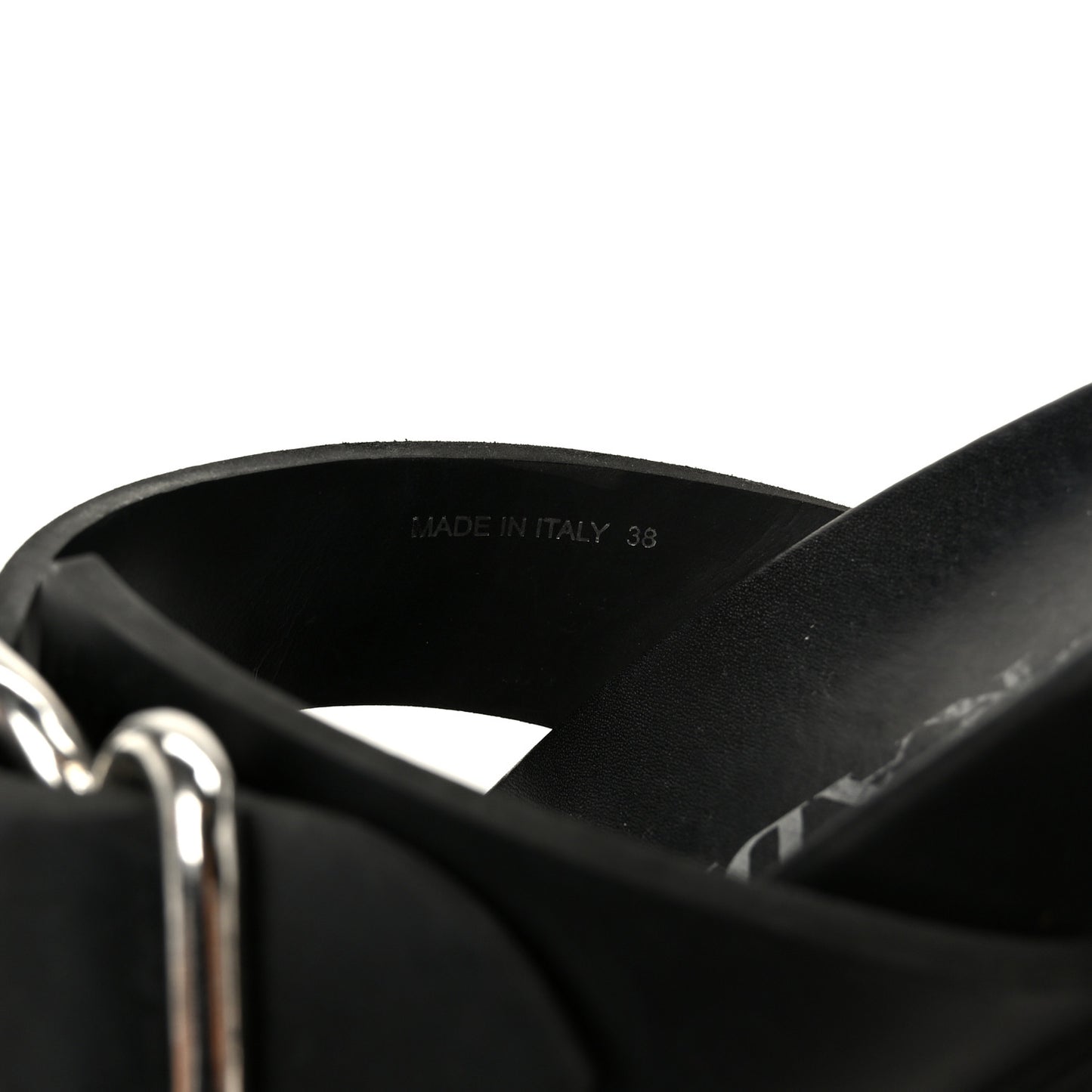 EVA Rubber Buckled Lug Sole 20mm Thong Sandals 38 Black