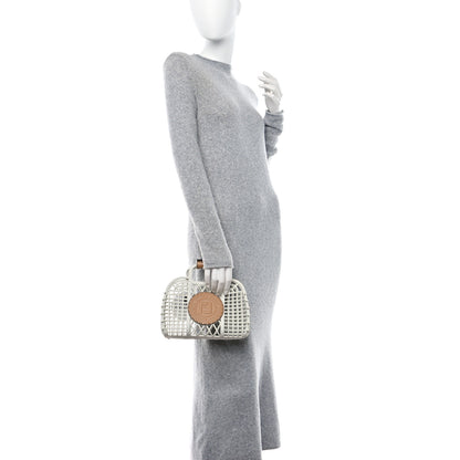 Fendi Recycled Plastic Vitello Liberty Matte Small Fendi Basket White Ice Miele Scuro 2 of 10
