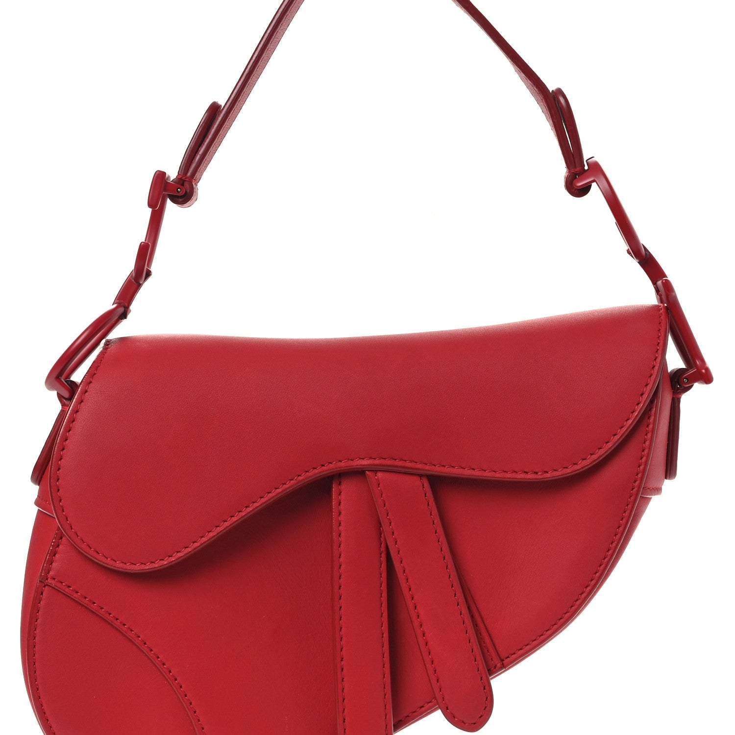 Christian Dior Ultra Matte Calfskin Mini Saddle Bag Red 8 of 13