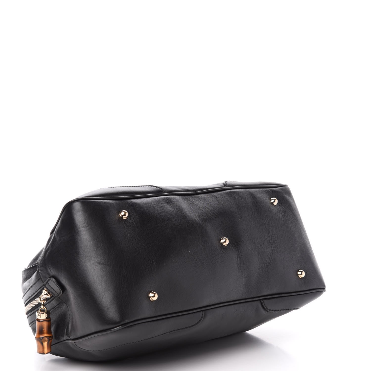 Gucci Calfskin Bamboo Boston Black 4 of 11