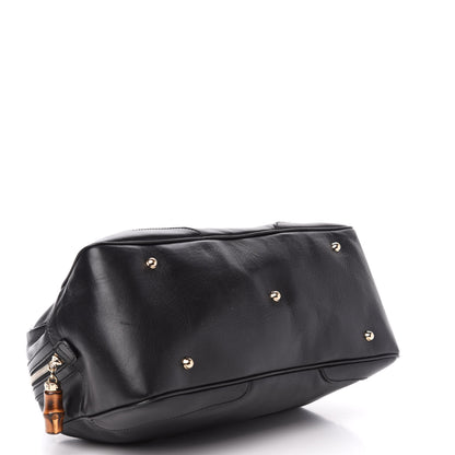 Gucci Calfskin Bamboo Boston Black 4 of 11