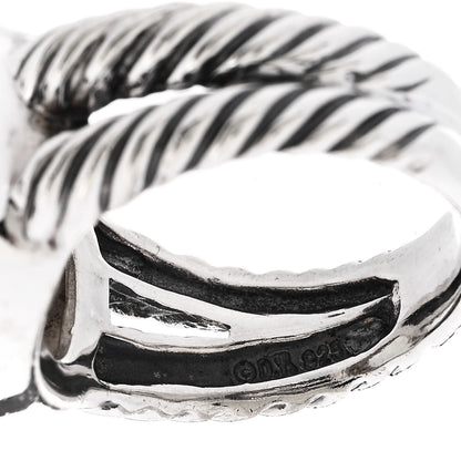 David Yurman Sterling Silver Diamond Prasiolite 11mm Albion Ring 54 6.75 6 of 6