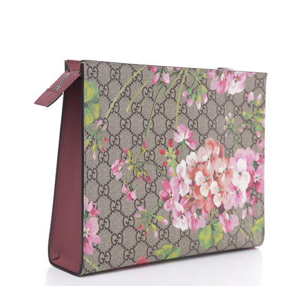 Gucci GG Supreme Monogram Blooms Large Cosmetic Case Beige Multicolor Dry Rose 3 of 10