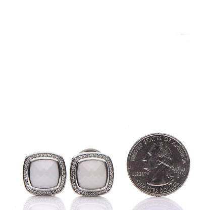 David Yurman Sterling White Agate 11mm Albion Earrings 2 of 6