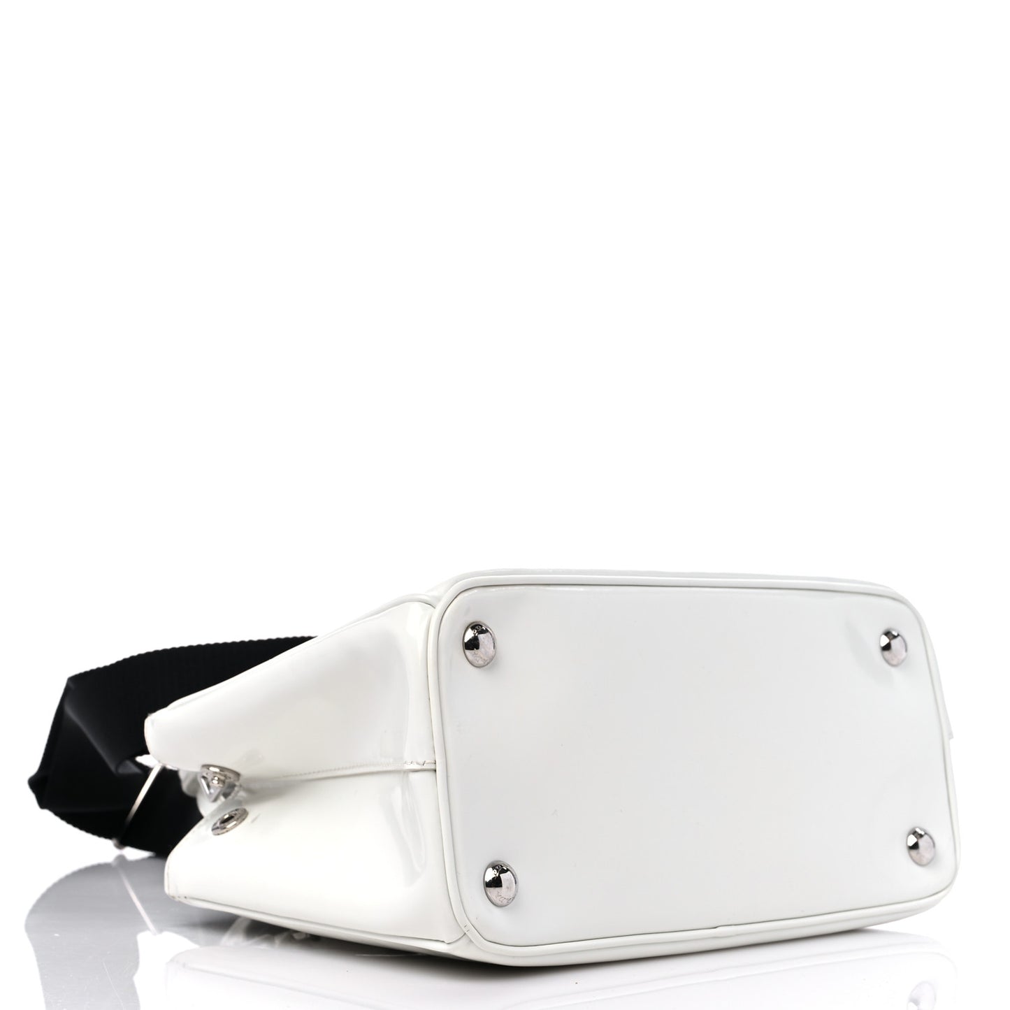 Spazzolato Small Galleria Double Zip Tote White Black