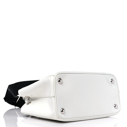 Prada Spazzolato Small Galleria Double Zip Tote White Black 4 of 10