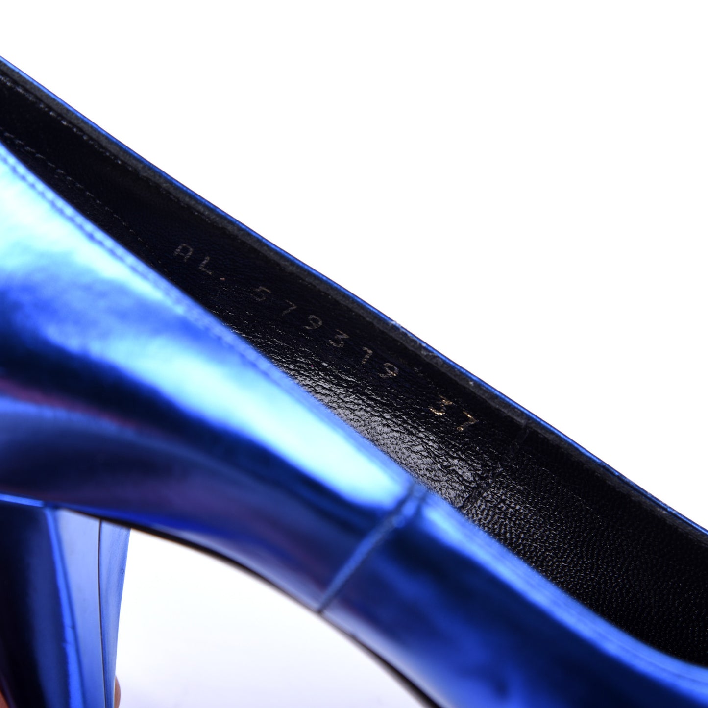 Metallic Calfskin Kiki 85 Pumps 37 Blue