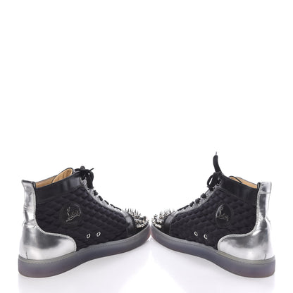 Christian Louboutin Leopard Strass Spikes Mens No Limit Flat Sneakers 46 SIlver Black 8 of 11