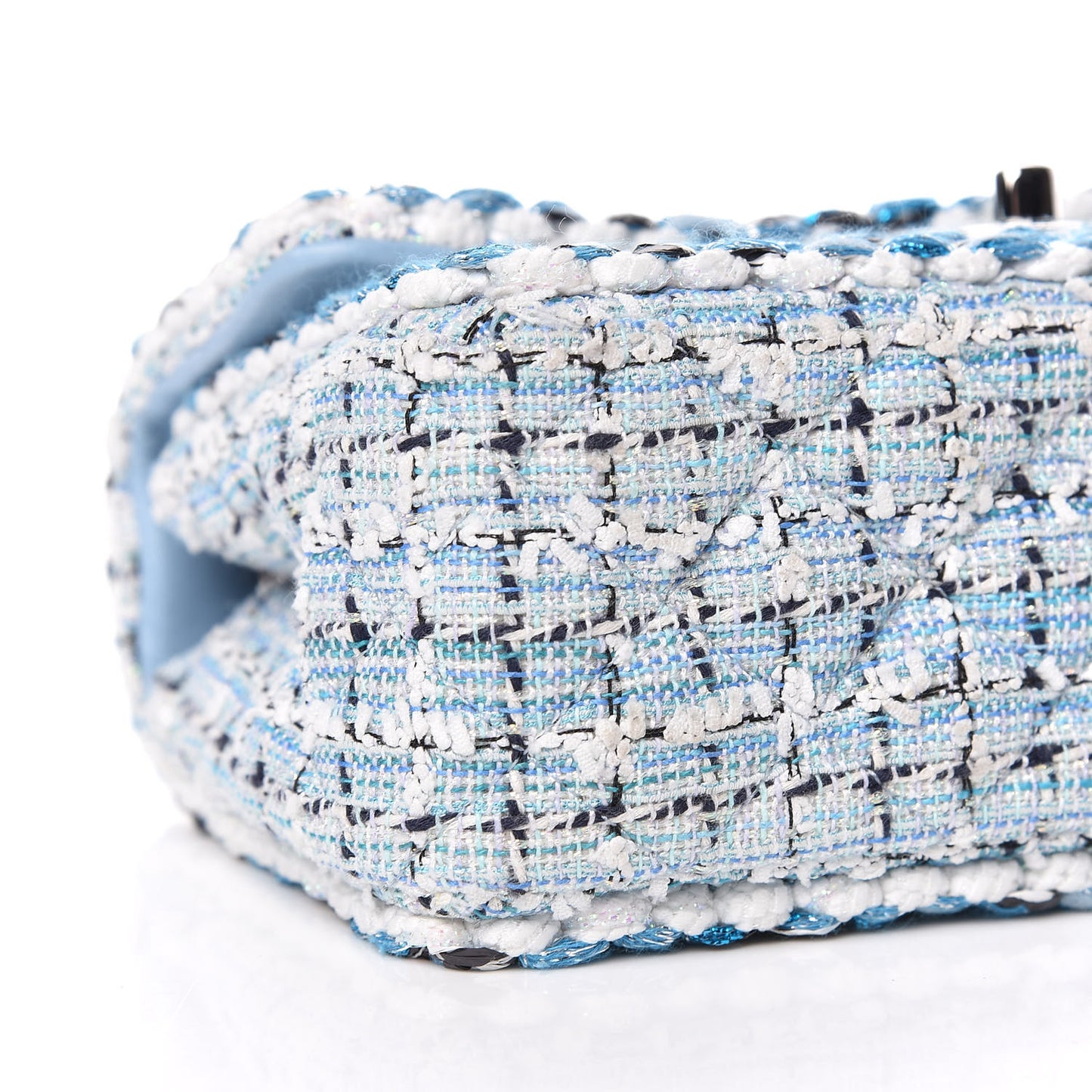 Tweed Braid Mini Flap Blue White Navy