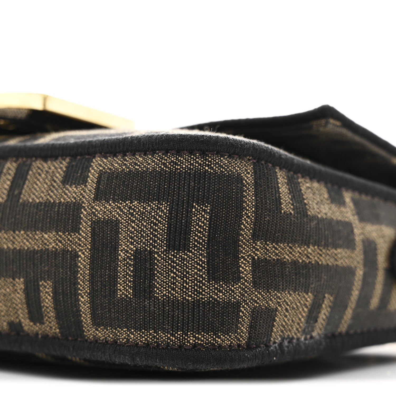 Fendi Fabric Jacquard FF 1974 Mini Baguette Tobacco Moro Black 10 of 11