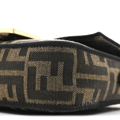 Fendi Fabric Jacquard FF 1974 Mini Baguette Tobacco Moro Black 10 of 11