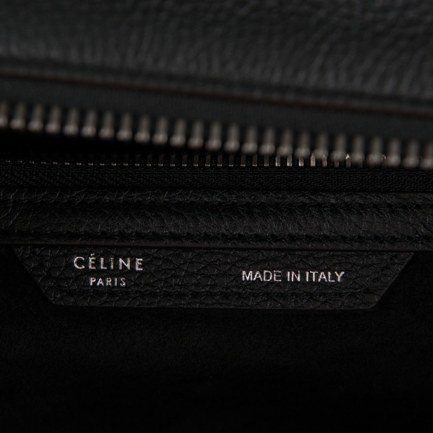 Celine Drummed Calfskin Mini Luggage Black 6 of 6