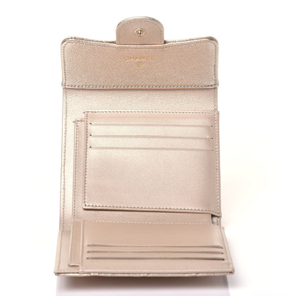 Chanel Metallic Lambskin Quilted Compact Flap Wallet Gold 5 of 7