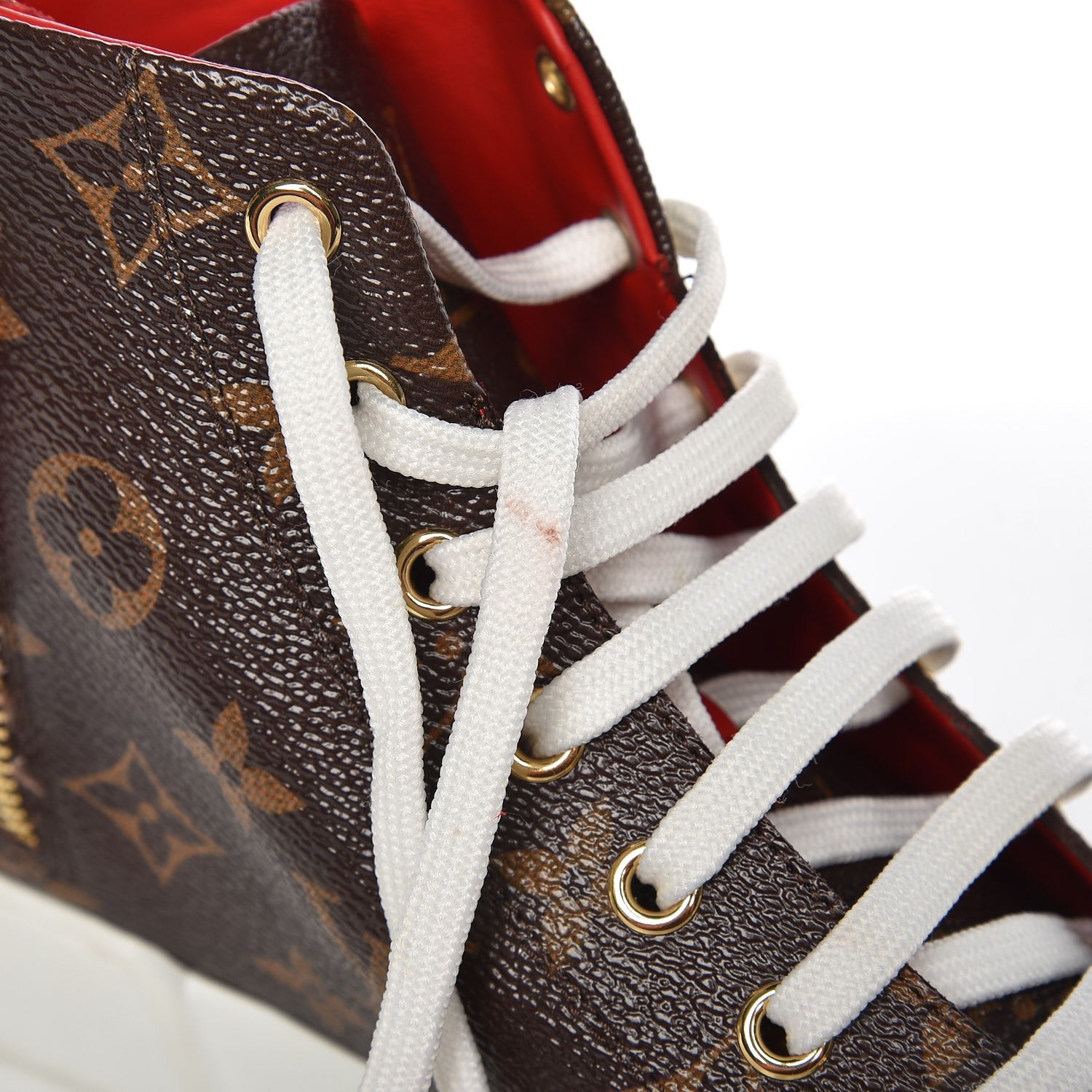 Louis Vuitton Calfskin Patent Monogram Stellar Sneaker Boots 36 Rouge 7 of 11