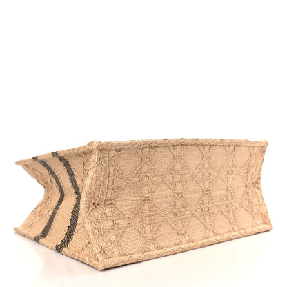 Christian Dior Raffia Cannage Medium Book Tote Natural 4 of 9