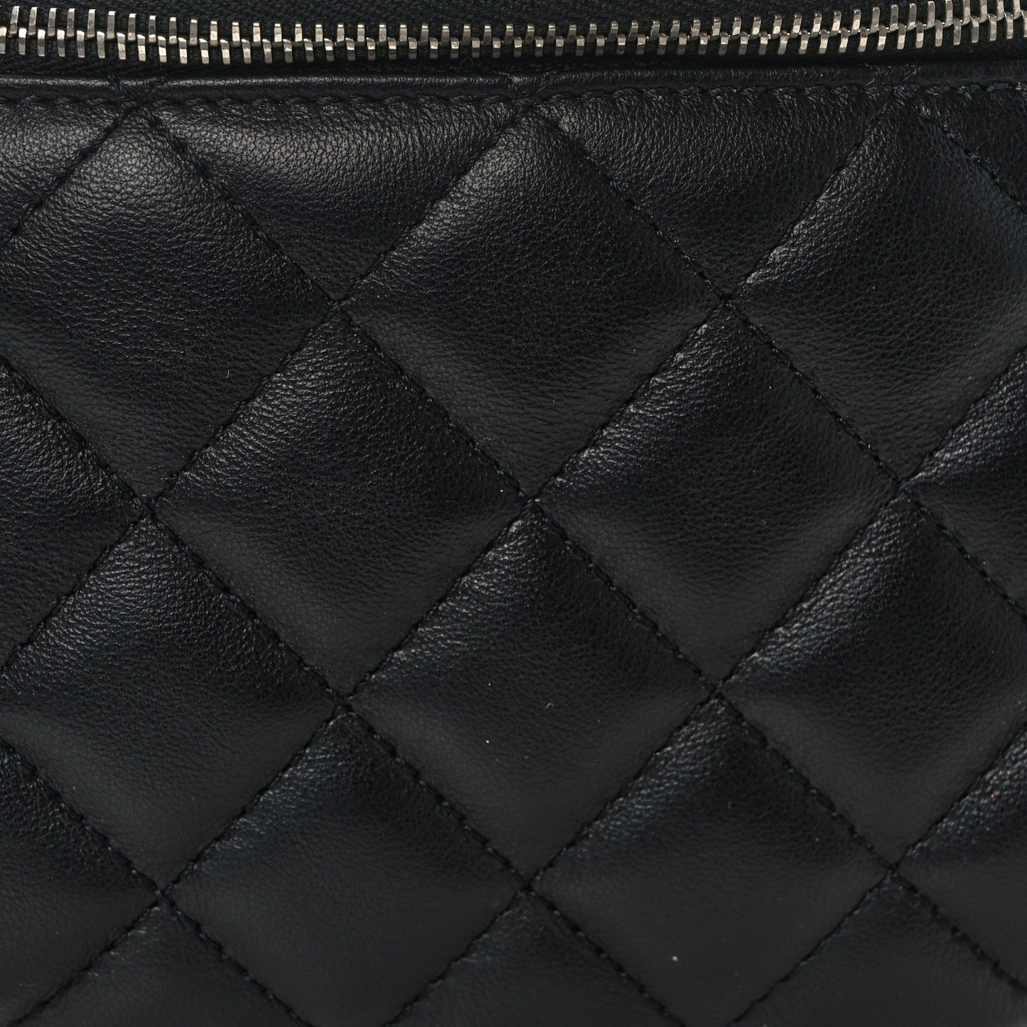 Calfskin Quilted Waist Belt Bag Black