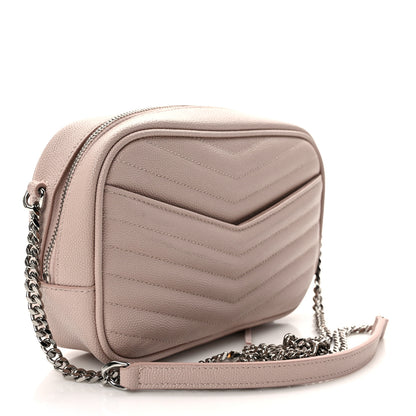 Saint Laurent Grain De Poudre Matelasse Monogram Mini Lou Camera Bag Cement Pink 2 of 10