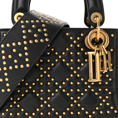 Christian Dior Lambskin Studded Mini Supple Lady Dior Black 7 of 15