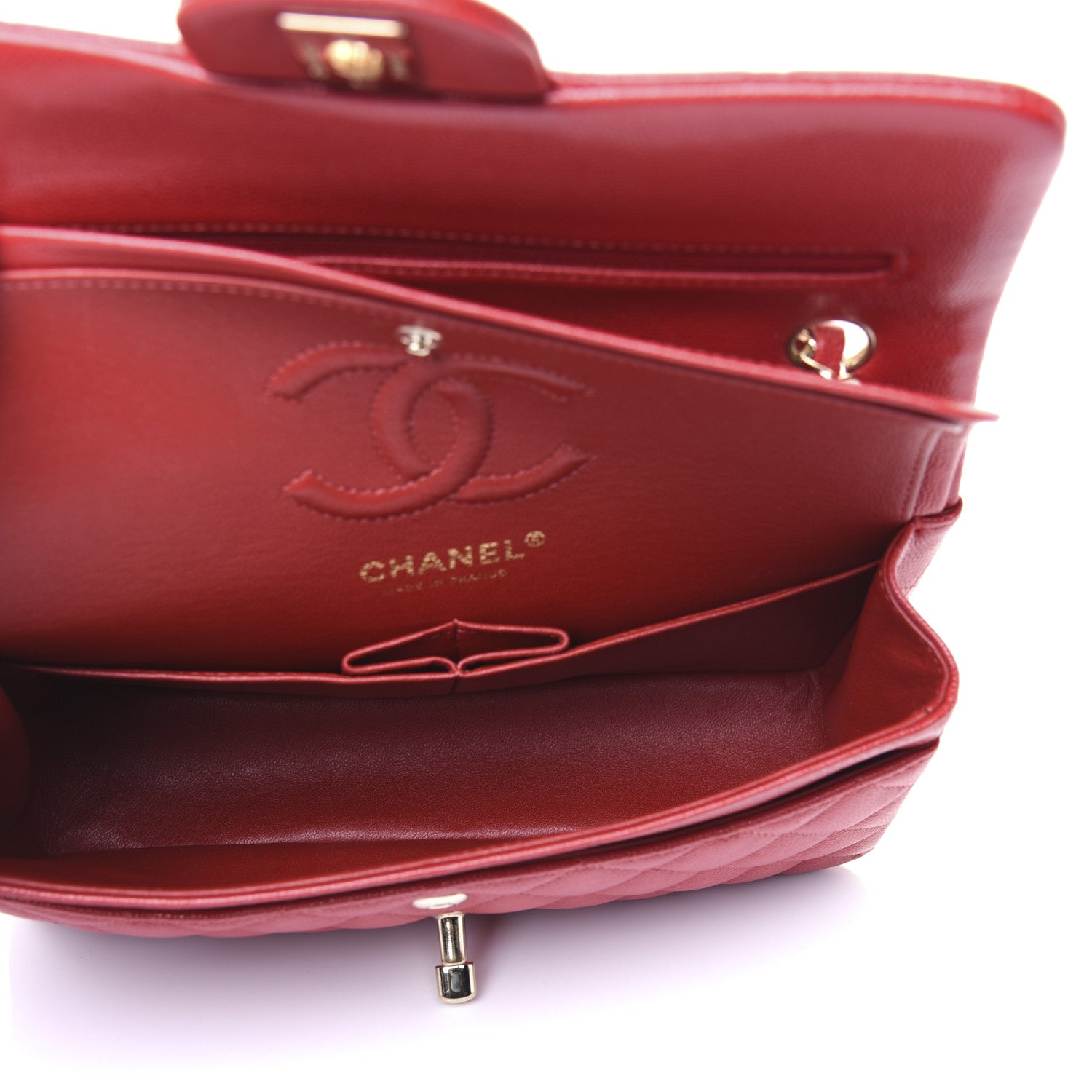 Chanel Caviar Quilted Small Double Flap Red 5 of 15