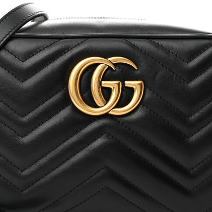 Gucci Calfskin Matelasse Small GG Marmont Chain Shoulder Bag Black 8 of 11