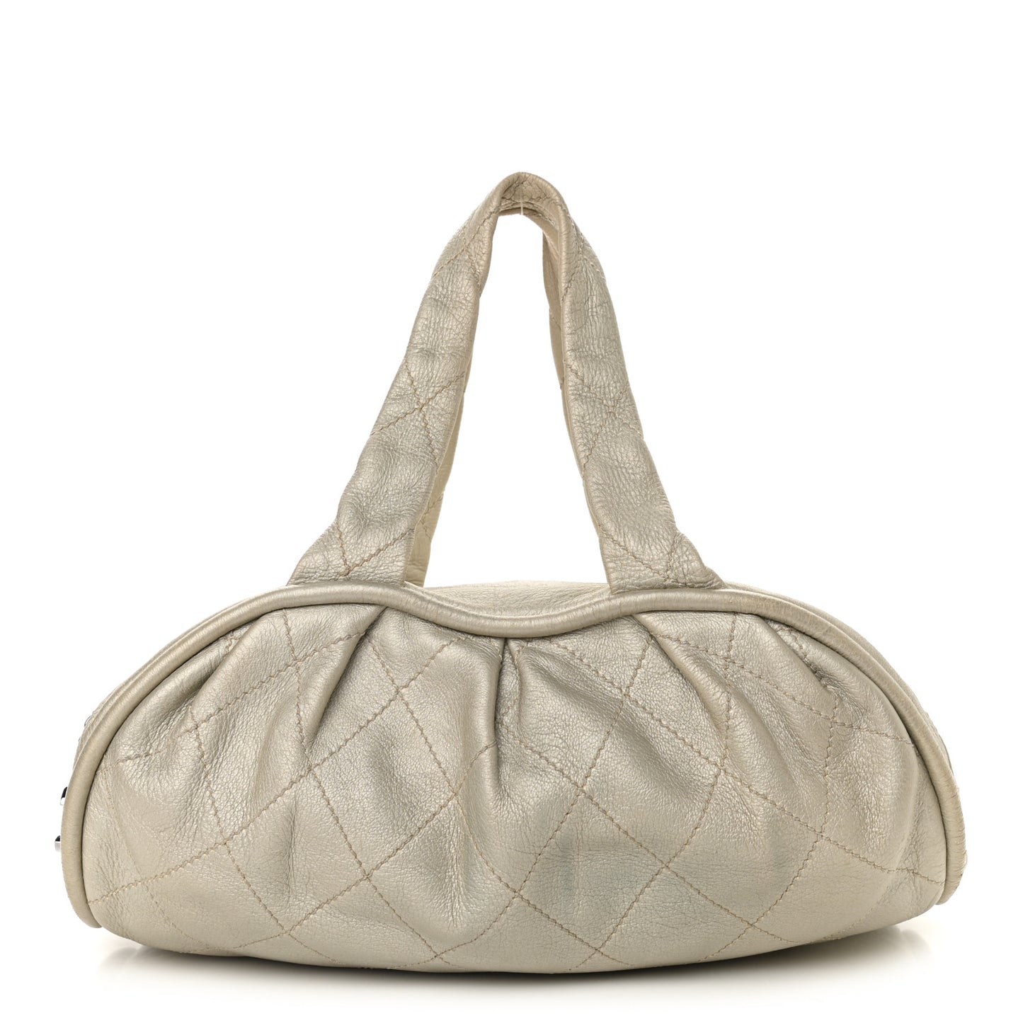 Metallic Deerskin Stitched Bowler Gold