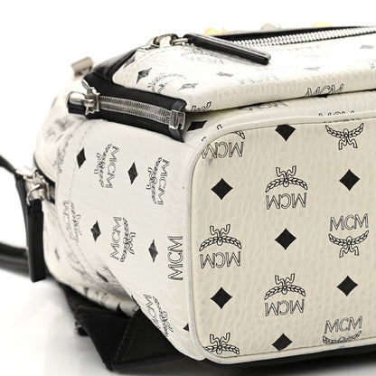 MCM Visetos Studded Small Dual Stark Backpack White 9 of 10