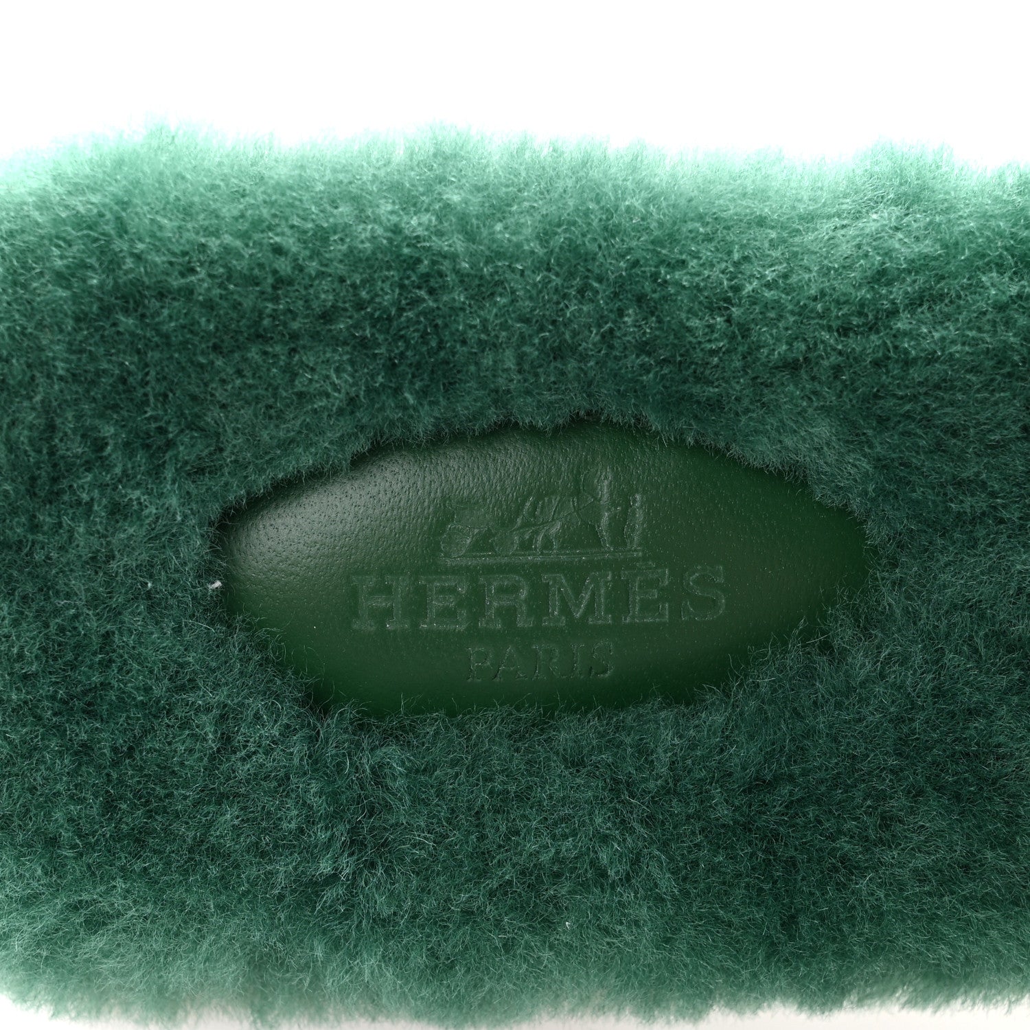 Hermes Woolskin Oran Sandals 36.5 Vert Anglais 6 of 8